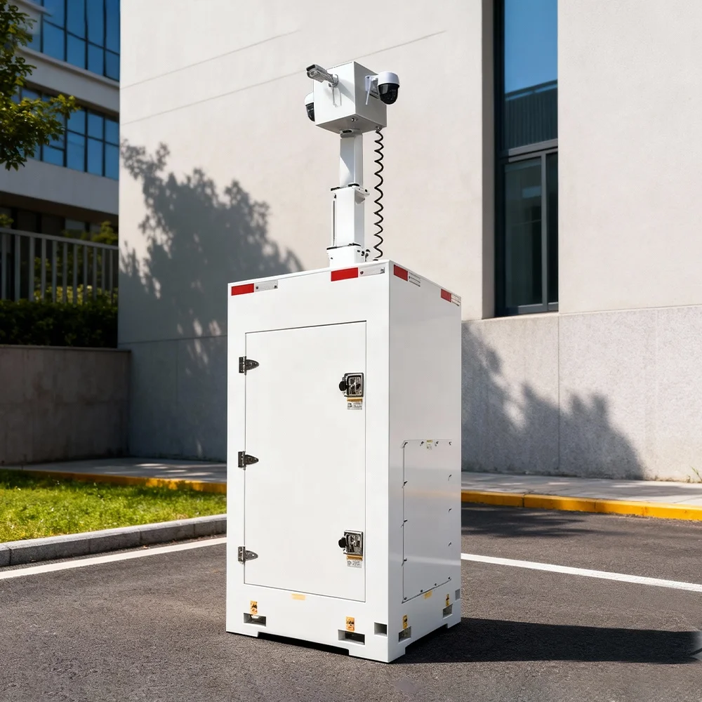 Outdoor Construction Site Cctv Camera Tower Telescopic Mas Network Camera Security Monitoring