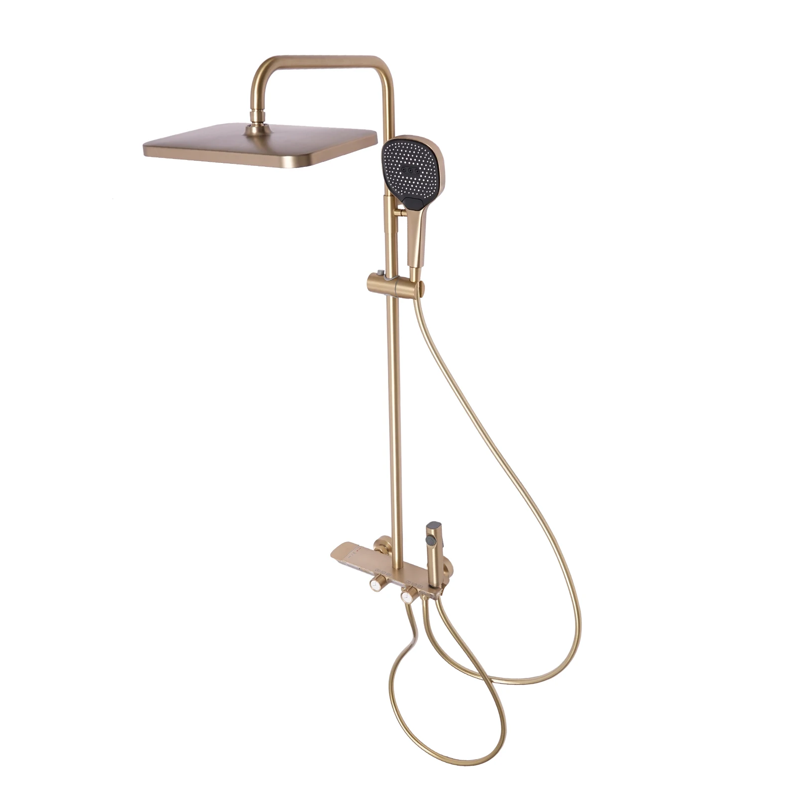 Thermostatisches Duschset, mit Kopfbrause und Handbrause, wandmontiertes, verstellbares Duschset für Hotels und Privathaushalte, G1/2-Anschluss – Detail 14