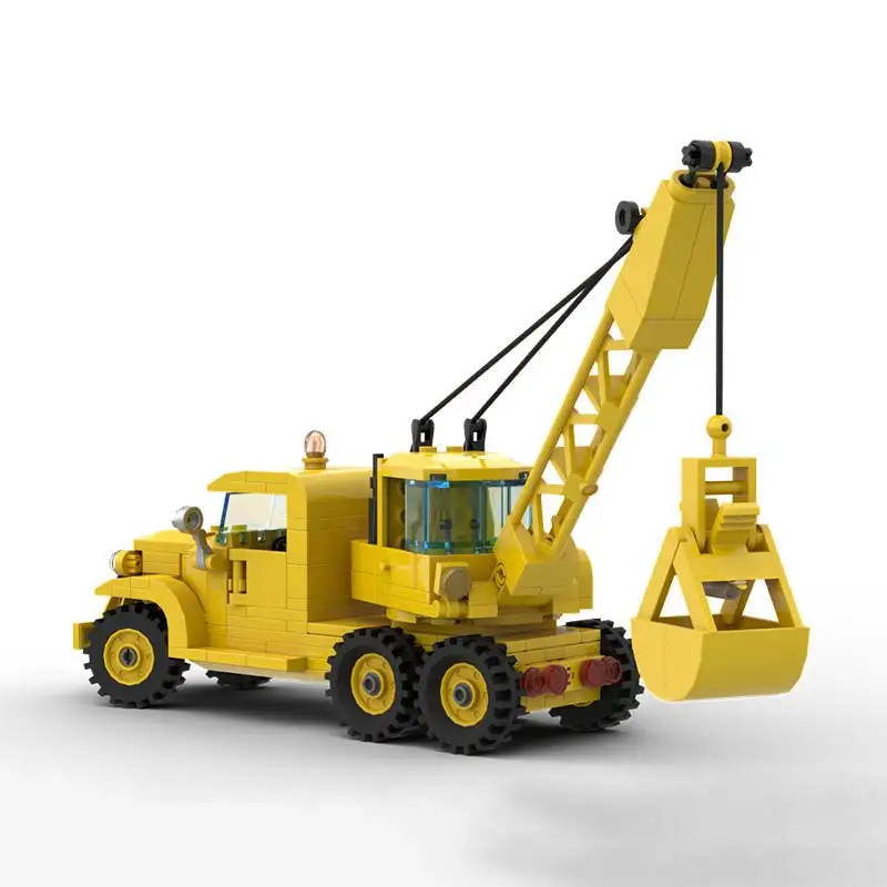 Vintage Kran Lkw Motor Modell MOC Bausteine Technologie Ziegel Spielzeug Für Erwachsene Weihnachten Geschenke