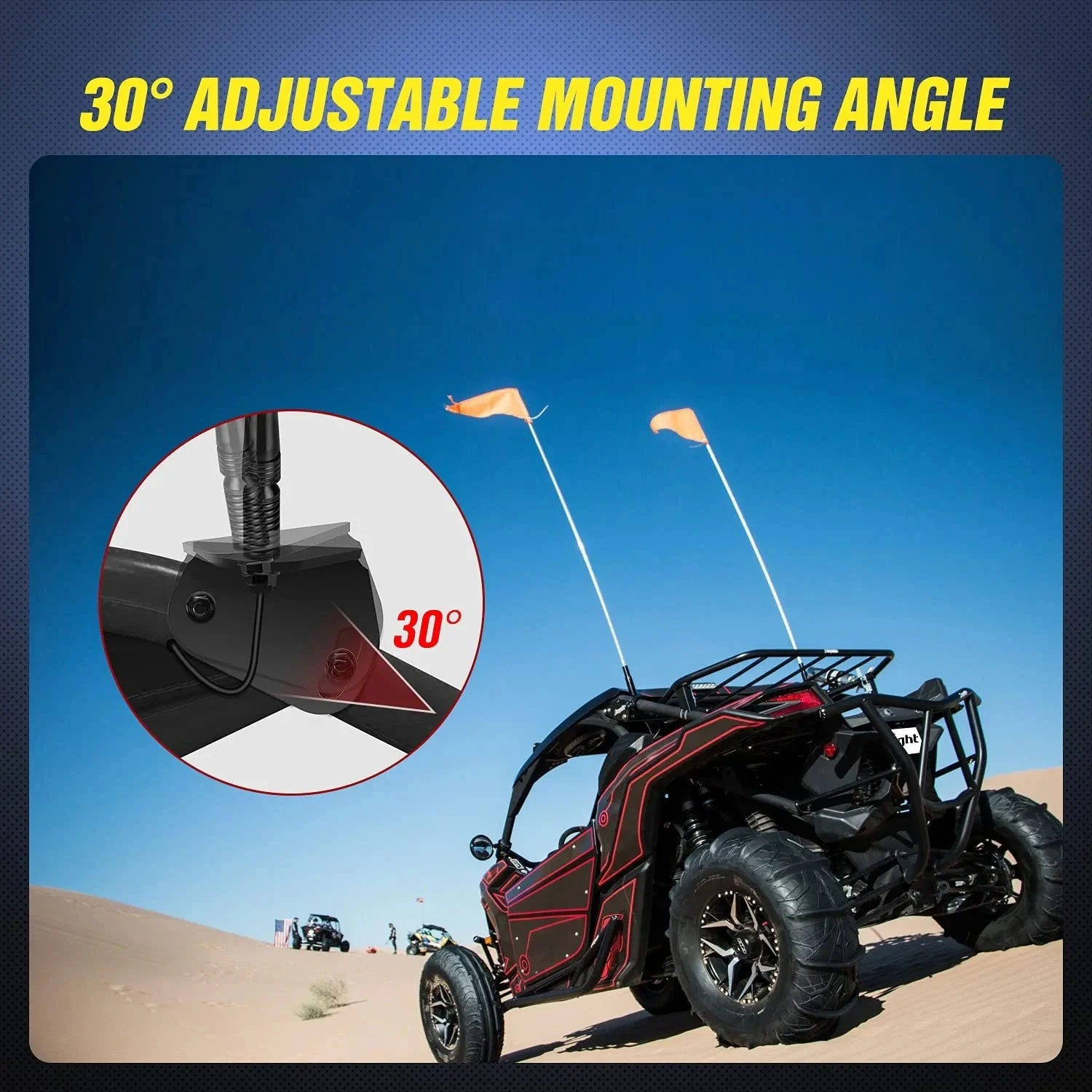 2Pcs Adjustable Rear Pillar Flag Antenna Mounting Brackets For Can-Am Maverick X3 2017-2022 ATV Motorcycles Off-road Accessories