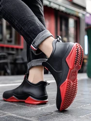 Rain Shoes Ankle Waterproof Shoes Women Rain Boots Men Anti-slip Wear-resistant Plush Fashion Kitchen Work Boots Summer Winter