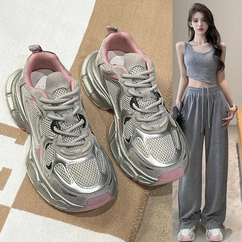 

Новая весенне-осенняя универсальная спортивная модная обувь для женщин, модная женская обувь для папы на толстой подошве