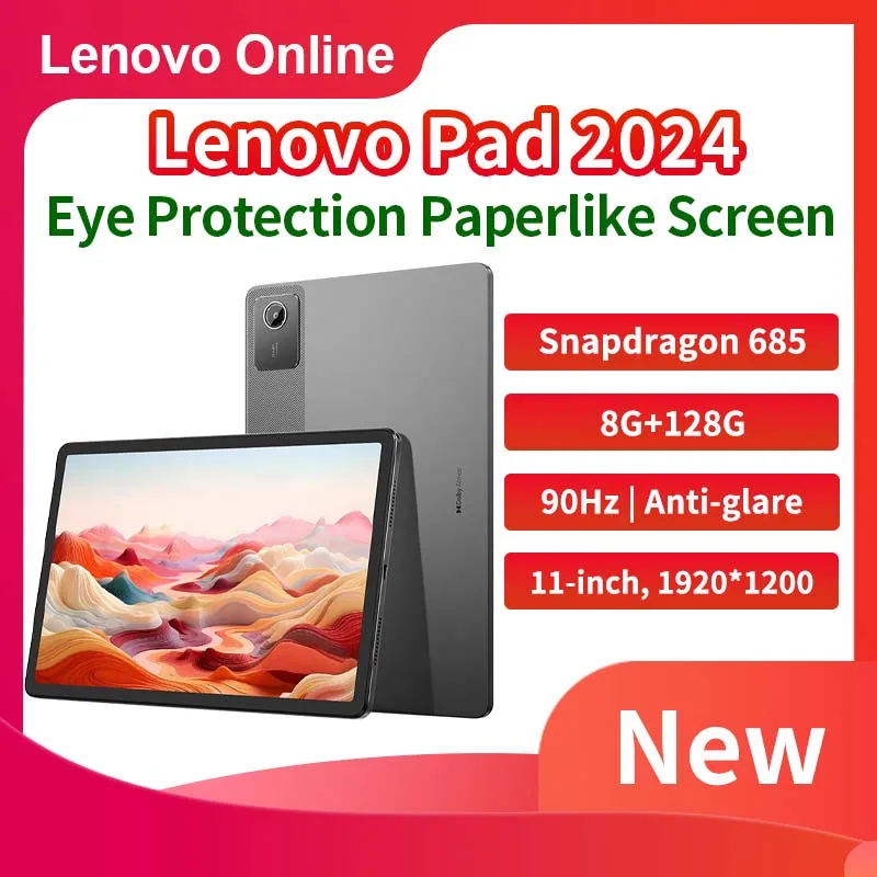 Планшет Lenovo Xiaoxin Pad 2024 Paperlike, удобная защита глаз, 11 дюймов, антибликовый, Обучающий планшет