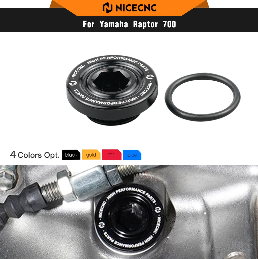 For Yamaha Raptor 700 Oil Filler Screw NICECNC Raptor 700 ATV Oil Drain Plug Cap For Yamaha 2004-2023 Aluminum Accessories