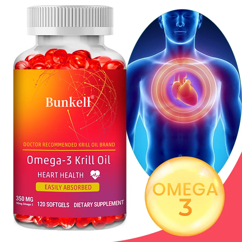 Antarctic Krill Oil 350mg Omega 3 Fatty Acid Supplement, EPA & DHA Softgels, Phospholipids, Antioxidant Astaxanthin Heart Health