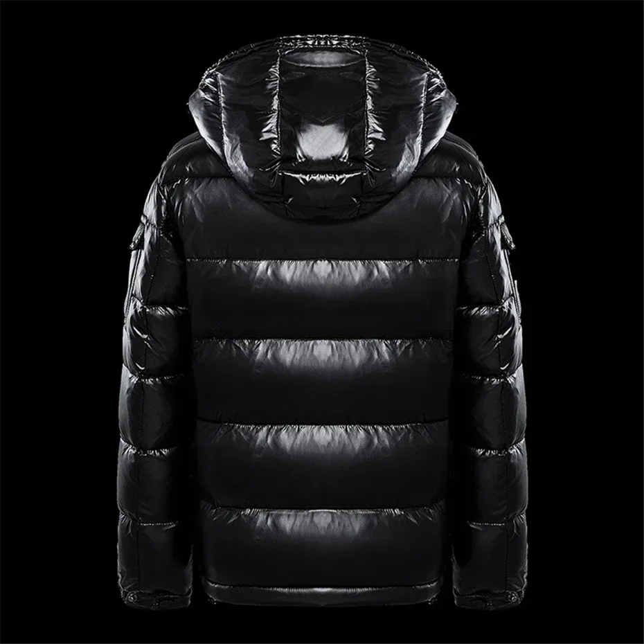 Male Fashion Casual Outerwear Parkas Solid Color Bright Down Coat Warm Down Jacket Men Winter Waterproof Puffer Jackets Coat