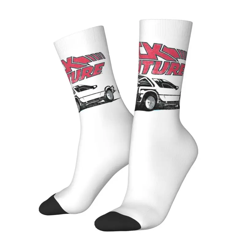 Vintage Back To The Future Men Women Crew Socks Unisex Fashion Sci-fi Adventure Film Spring Summer Autumn Winter Dress Socks