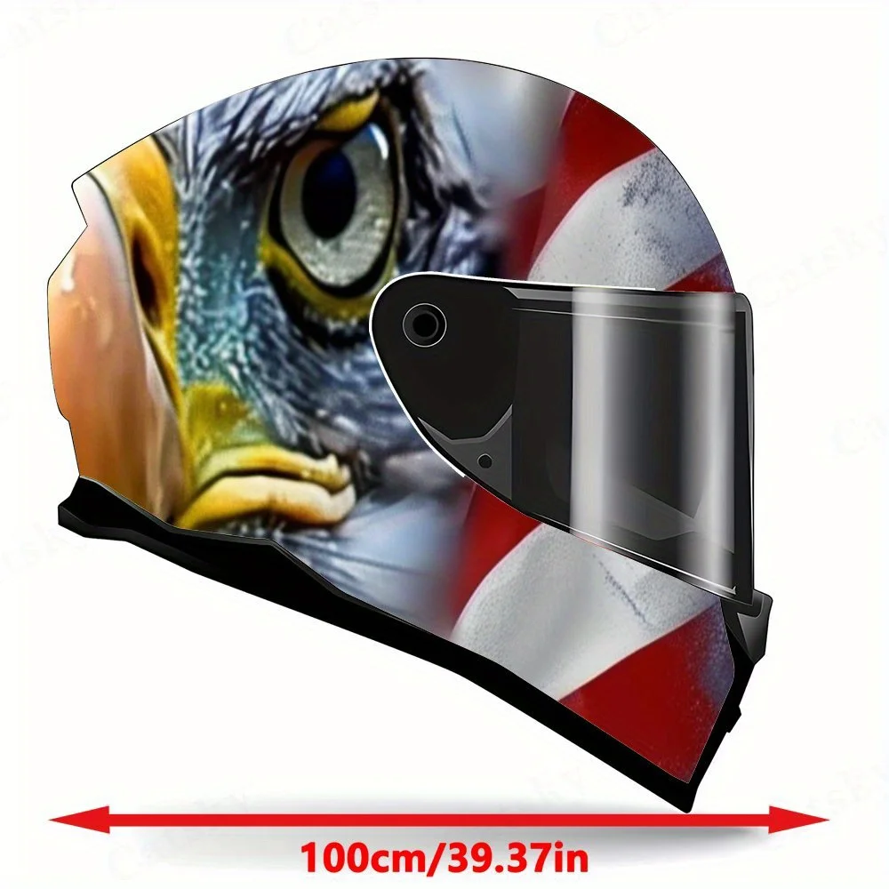 ملصق خوذة النسر المتدلي على شكل نجمة - ملصق خوذة دراجة نارية متين من مادة PVC، لافتة متداخلة على شكل نجمة ونسر عيون فائقة-