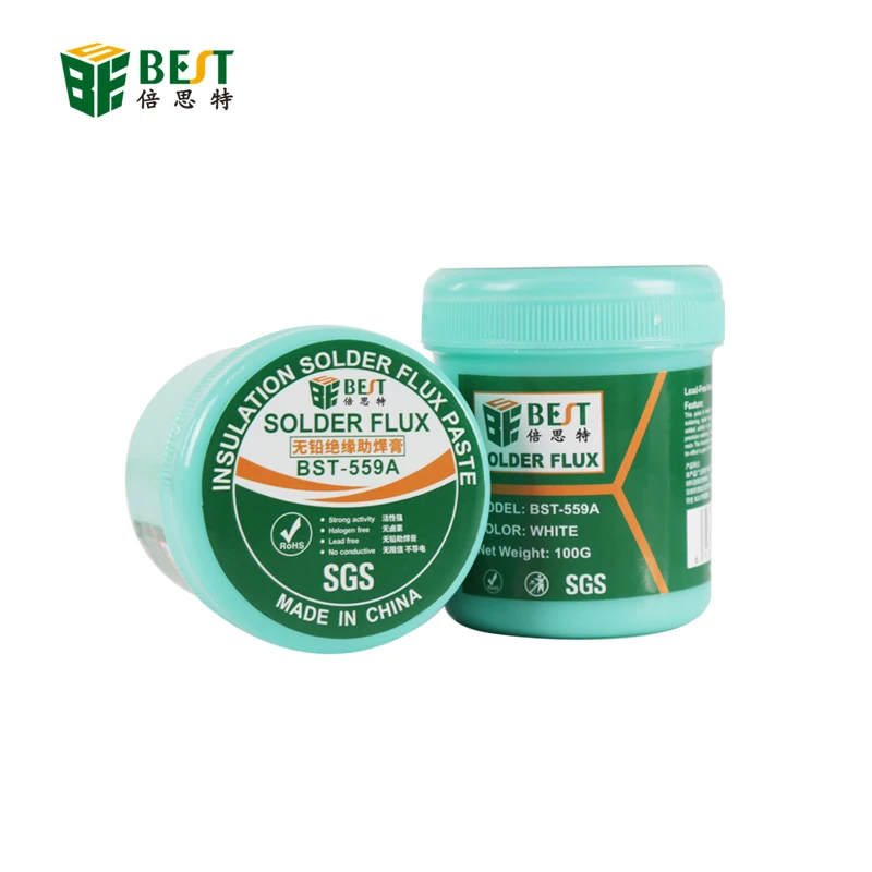 Solder Paste BST-559A SGSLead-freeฉนวนกันความร้อนBGA Solder Pasteฟรีล้างการบํารุงรักษาปราศจากสารตะกั่วฮาโลเจน-ฟรีSolder Oil 100G