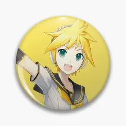 Kagamine Len V4  Soft Button Pin Lover Cartoon Funny Metal Hat Lapel Pin Brooch Clothes Decor Jewelry Fashion Collar Creative