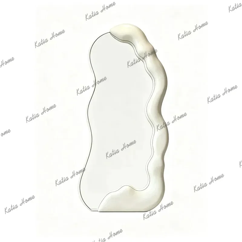 Minimalism Solid color Dopamine Irregular Full Length Floor Mirror Unique Wavy Bedroom Entryway Luxury Deco Wall Dressing Mirror