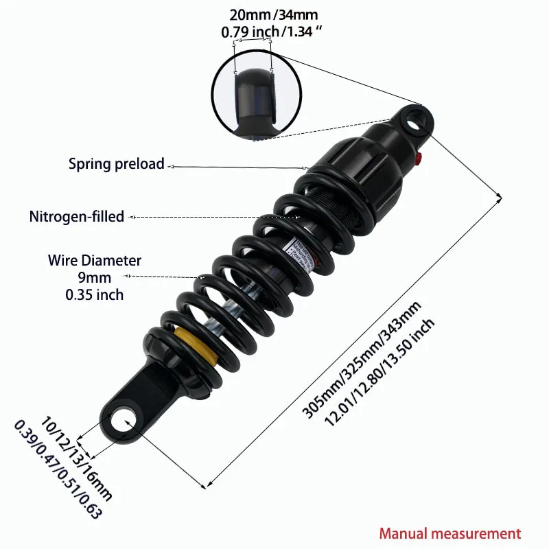 

Motorcycle Twin Rear Shocks for Harley Davidson Sportster, Progressive 444 Series Dyna,Touring&Big Cruiser Bikes Steet Road 750