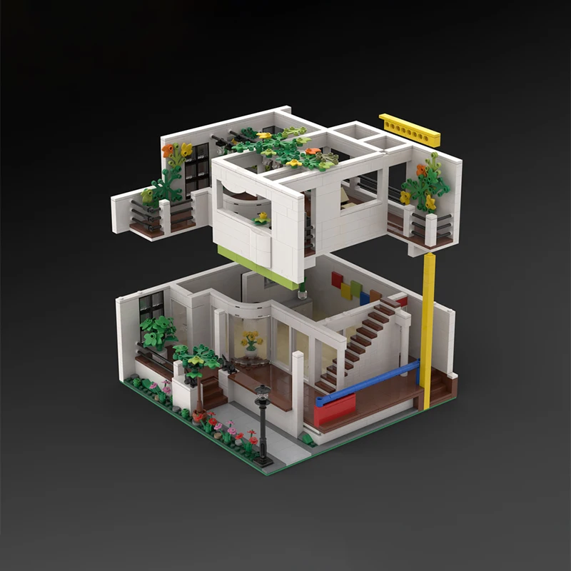 1295pcs MOC Benacerraf House Postmodern Architecture DIY Model Building Blocks Birthday Toys Gift
