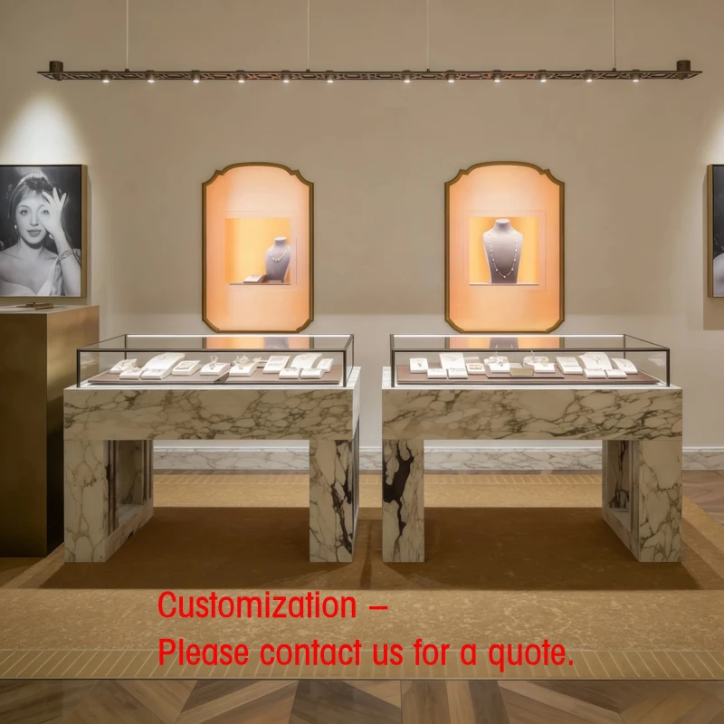 custom.Modern Jewelry Shop Design with Custom Display Showcases and Retail Fixtures