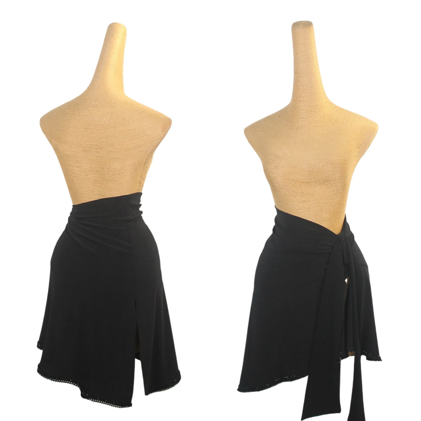 

2025 New Latin Dance Skirt Practice Costume Women's Irregular Short Skirt Chacha Rumba Tango Dance Adult Female Skirt DQL10952