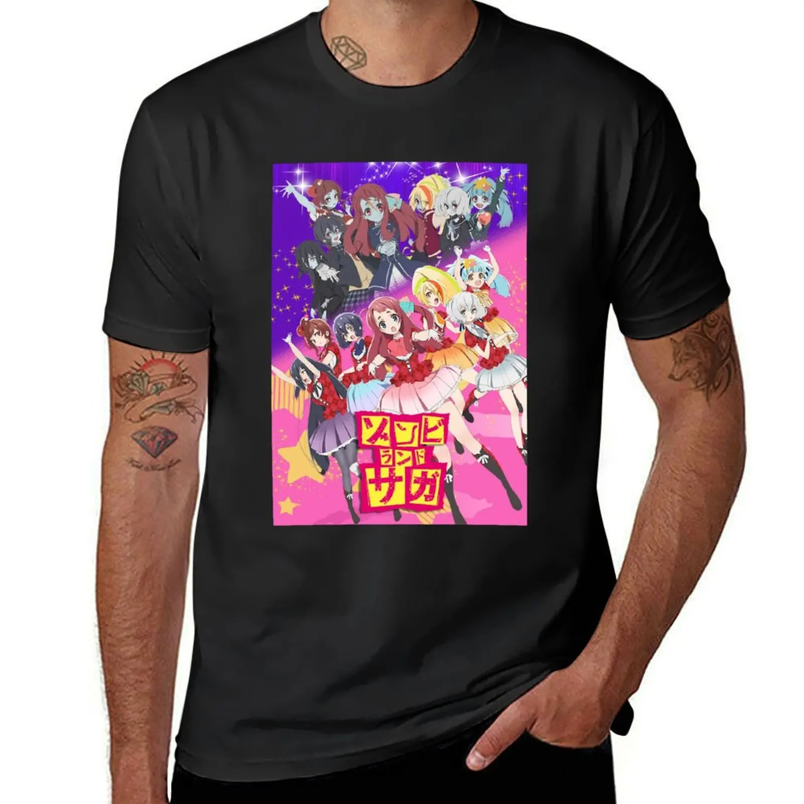 Zombie Land Saga - poster T-Shirt new edition plain slim fit t shirts for men