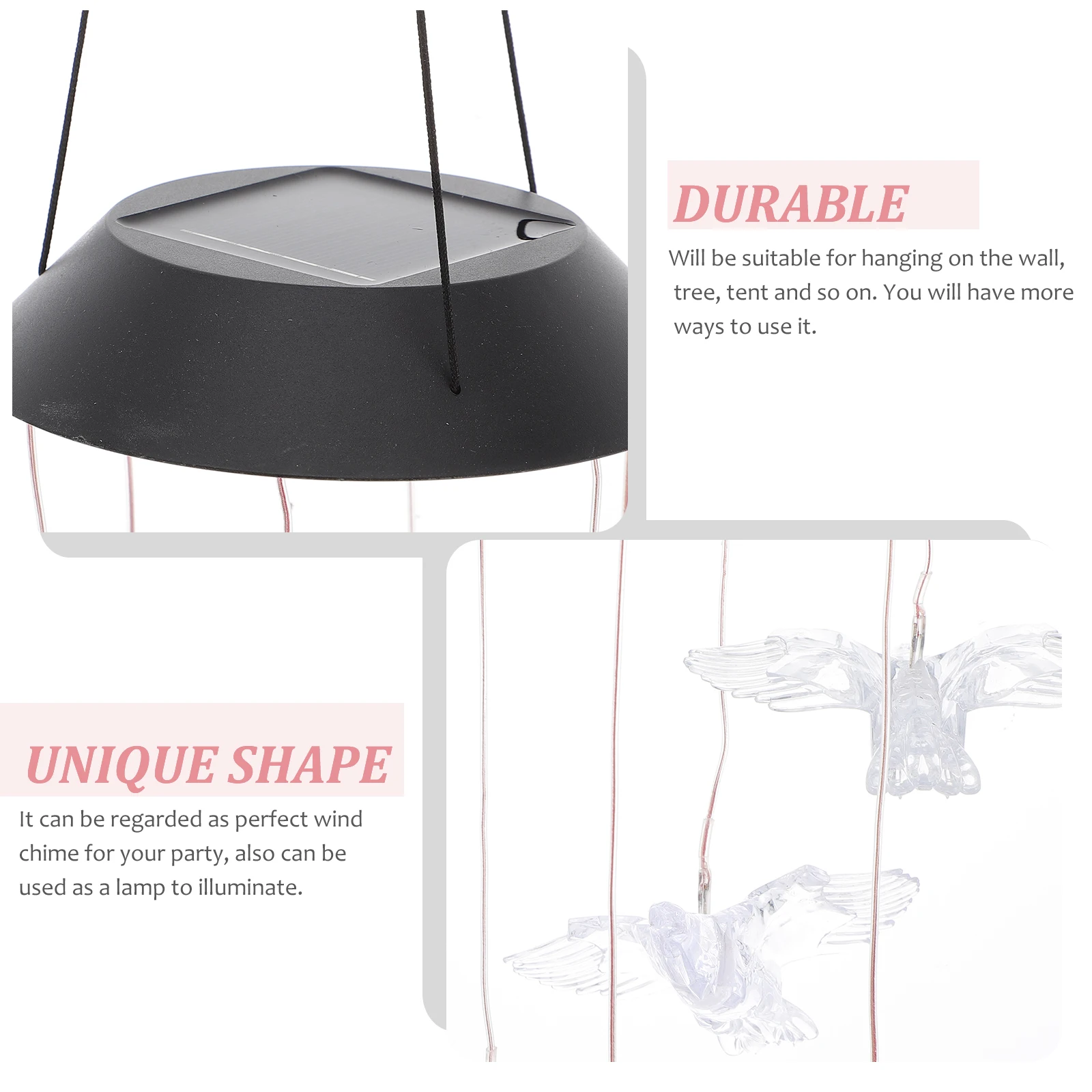 

Eagle Eagle Outdoor Decor Solar Wind Chimes Durable Plastic Solar Lights Garden Decor Wind Chimes Garden Hanging