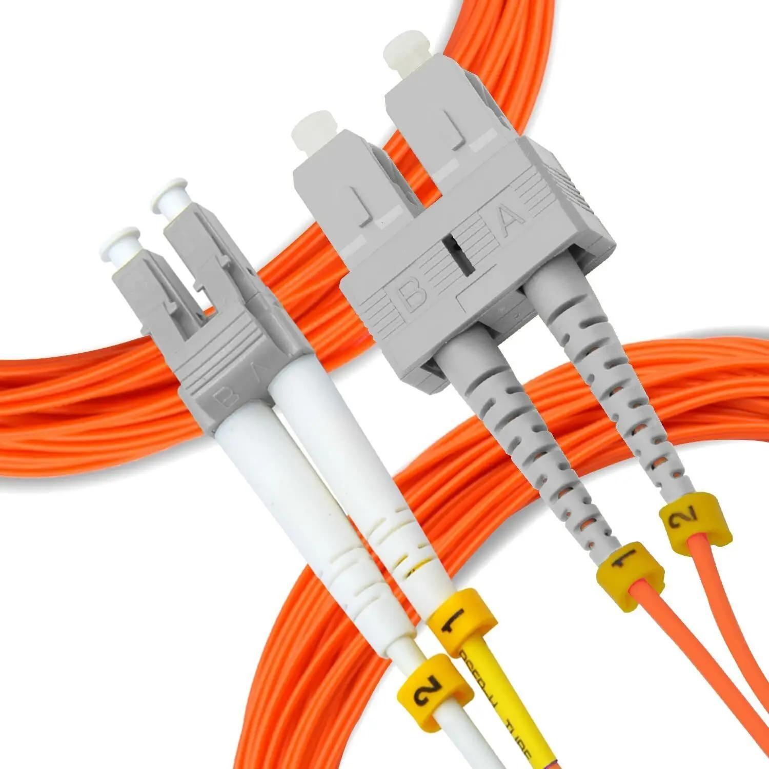 Duplex OM2 50/125 Multimode LC UPC to SC UPC Fiber Patch Cord Optical Jumper For Gigabit LAN Network