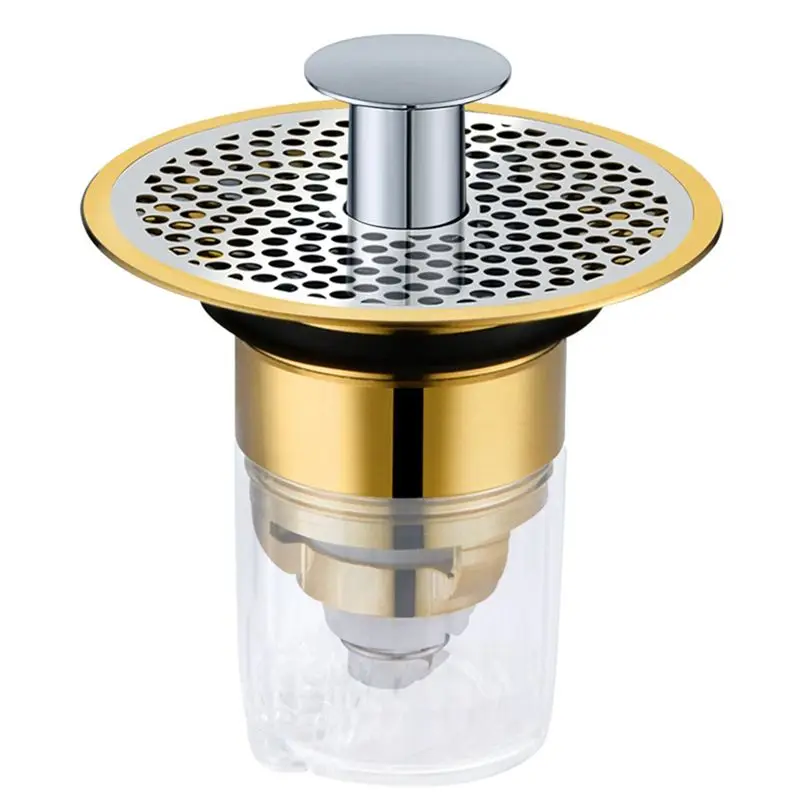 

AUAU-Sink Drain Stopper Floor Drain Filter Bathroom Wash Sink Basin -Up Core Drain Hair Anti-Blocking Strainer