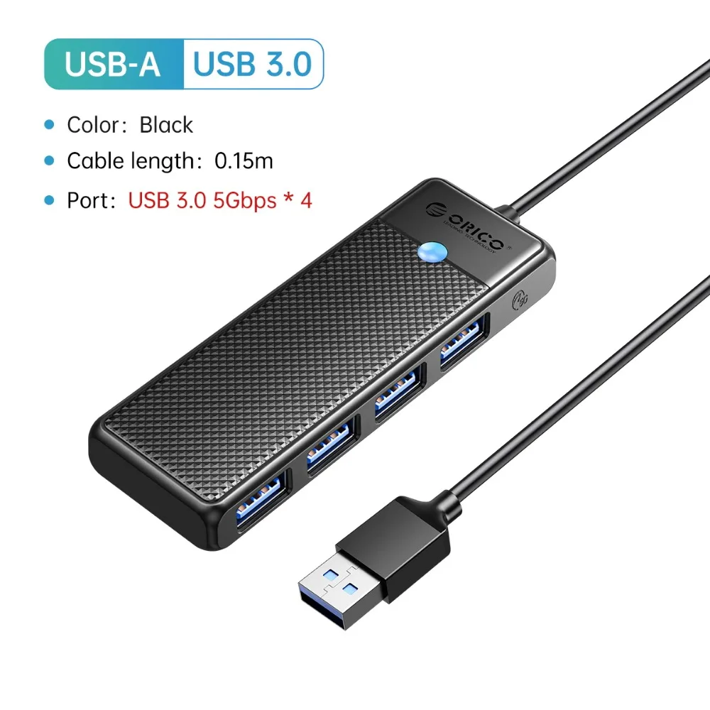 

USB-адаптер, 4-портовый разветвитель USB 3.0, удлиненный высокоскоростной разъем-концентратор 4 в 1, передача данных, USB-порт, расширитель, ПК, ноутбук