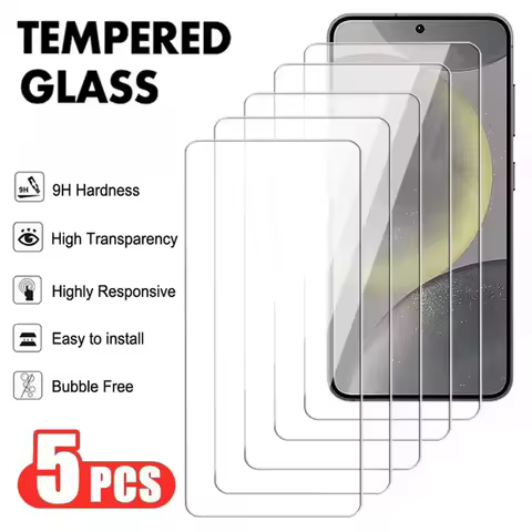 5Pcs Tempered Glass For Samsung Galaxy A35 A54 A13 A53 A52 A12 A22 A33 A32 A06 A52S A73 A04 A55 A14 Screen Protector Front Film
