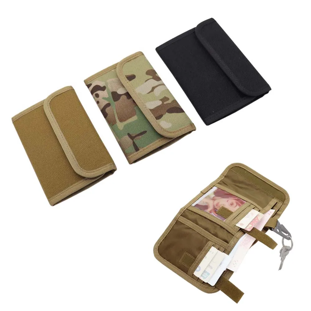 Fwoyonze Tactical Trifold Wallet Multi-Purpose Work Multi-Purpose Card Holder Nylon ID Sleeve Case Tactical Storage Pouch