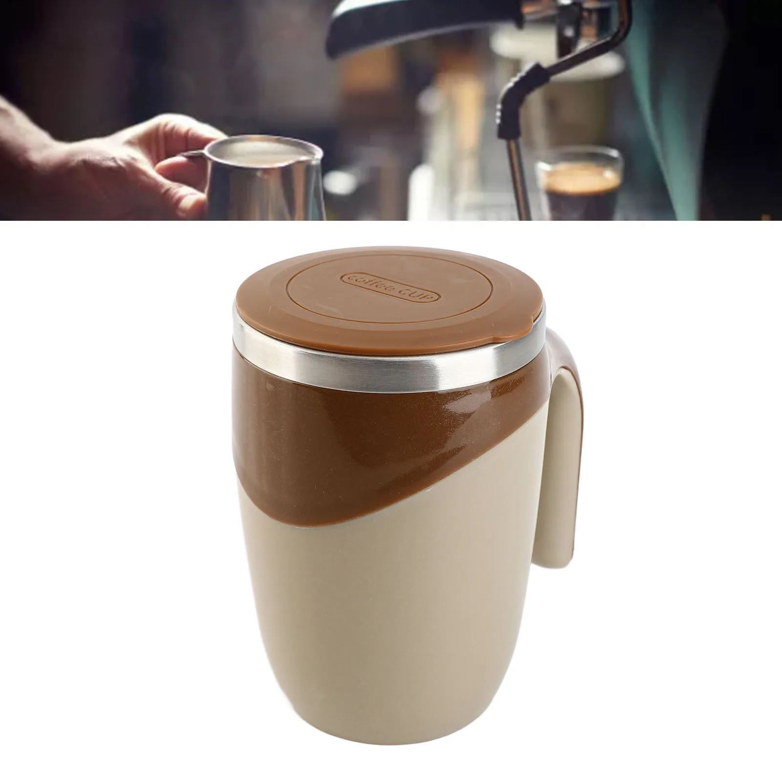 Caneca de mistura inteligente elétrica de aço inoxidável de 380ml – Copo de café com agitação magnética automática com bateria recarregável