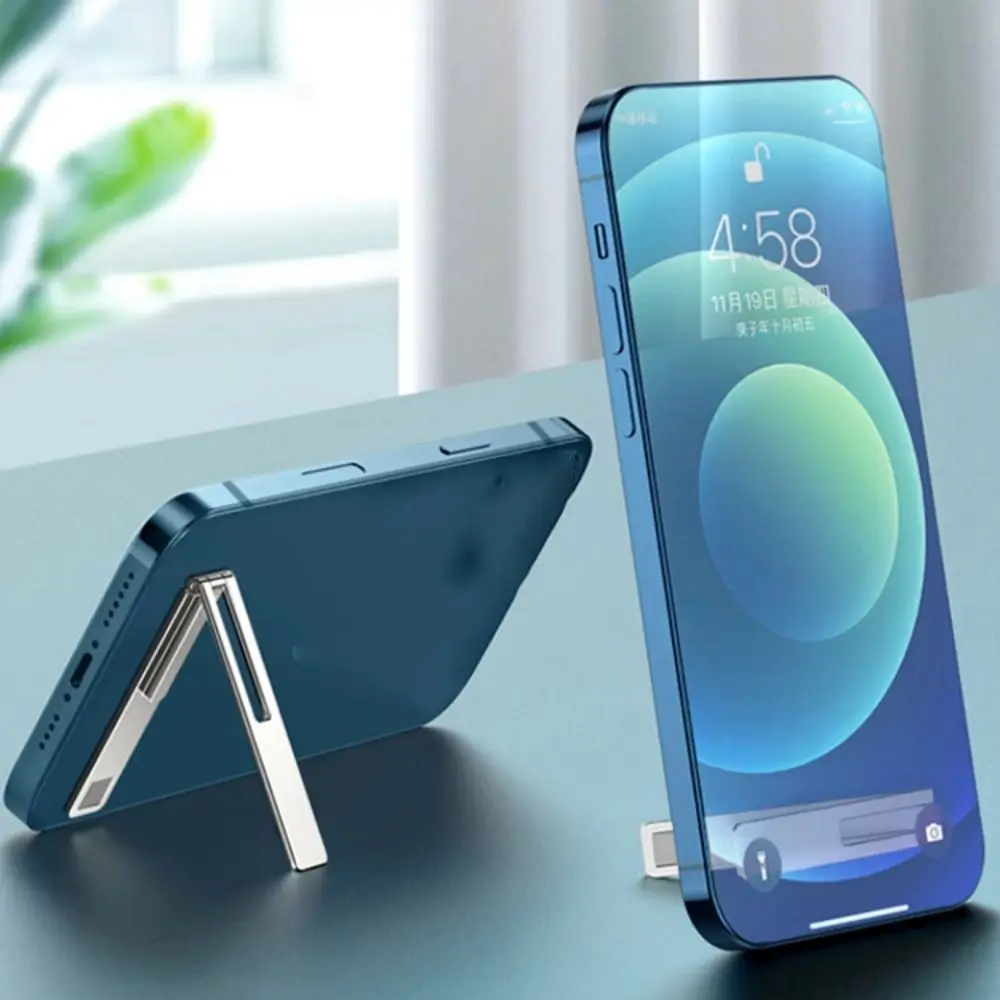 

2pcs Portable Mini Phone Holder Ultra Thin Invisible Phone Kickstand Back Stick Metal Finger Kickstand Desk