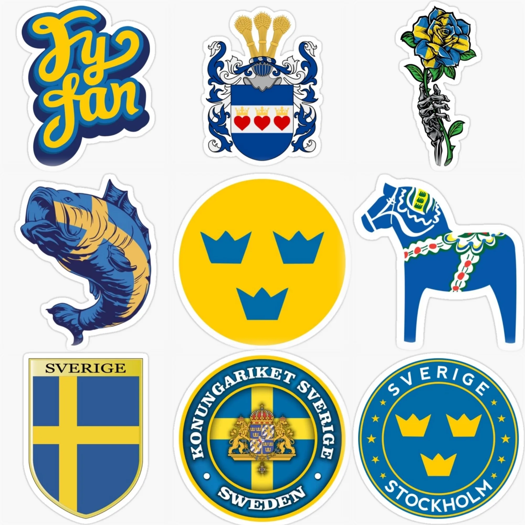

Sweden Flag Map Emblem Creative PVC Sticker for Decorate Car Bicycle Motorcycle Wall Window Helmet Fridge Decal Accessories