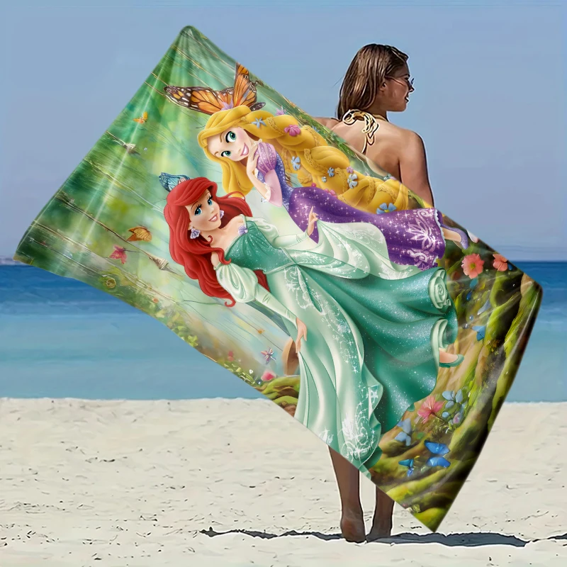 

Dianey Princess Beach Towel Elastic Great for Beach, Pool,Travel Party Swimming QuickDry Fiber Lightweight Fabric Easy Fold