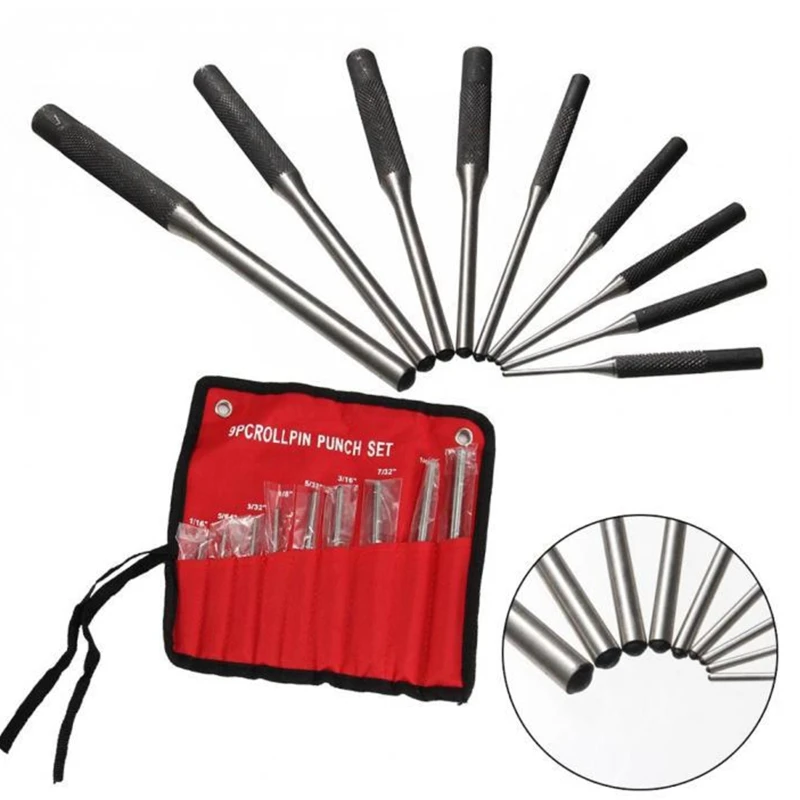 Roll Pin Punch Set Quality Steel Made Sizes 1/16- 5/16" for Automotive Watch Drop Shipping