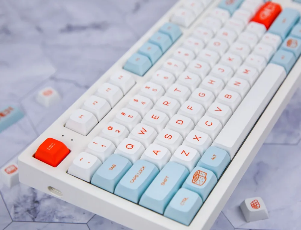 Salmon keycap XDA high PBT sublimation, mechanical keyboard customization OEM compatible CIY68-104 ikbc