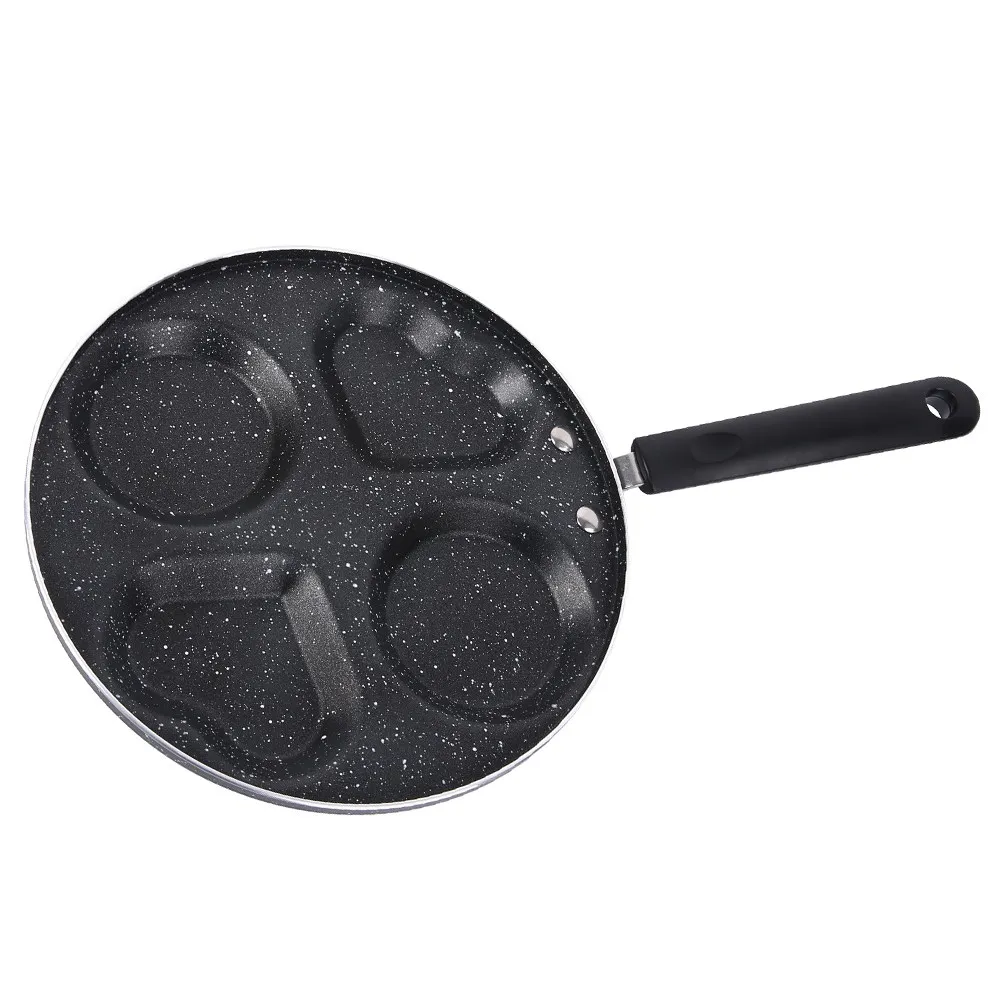 

1pc 4-Hole Nonstick Egg Frying Pan Breakfast Cooking Skillet Ergonomic Handle Omelette Maker Kitchen Accessory Frying Pan