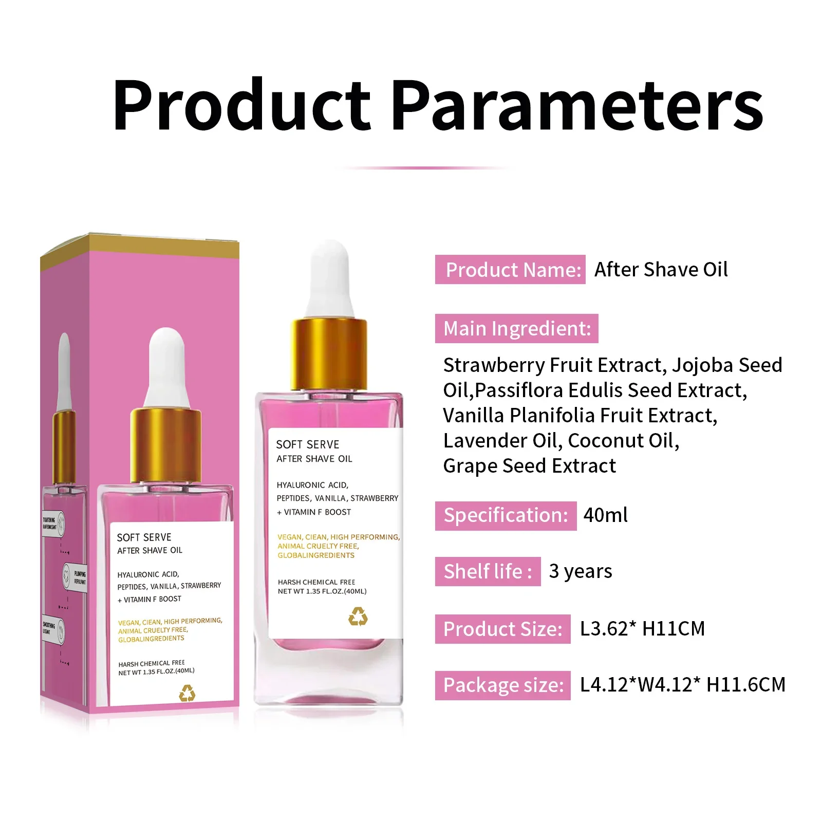 زيت ما بعد الحلاقة بالفراولة والفانيليا زيت ما بعد الحلاقة حقًا لترطيب البشرة الناعمة ﻿   النساء العناية بالبشرة يخدم زيت الحلاقة