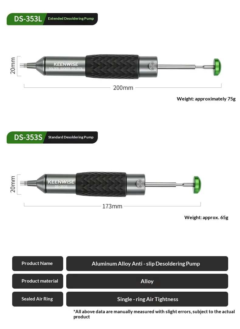 Neue Aluminium-Entlötpumpe mit Starker Saugkraft, Lötsauger-Stift für Vakuum-Entfernung, Schweißreparatur-Werkzeug – Detail 9