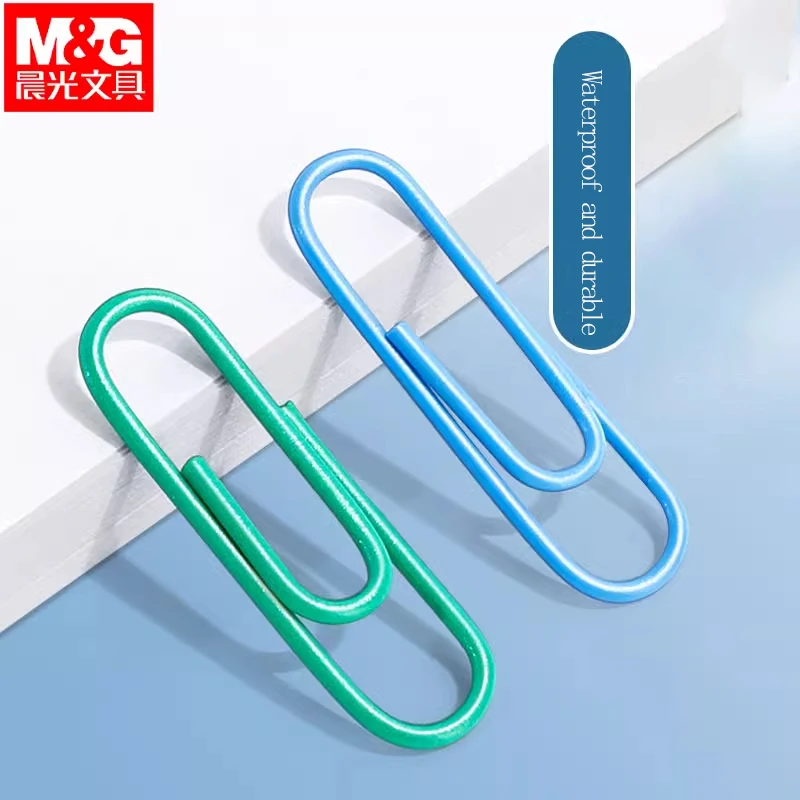 M&G Colored Paper Clips 160 Pieces/Barrel Large Document Bookmarks Office Supplies Storage Box Stationery for Organizing