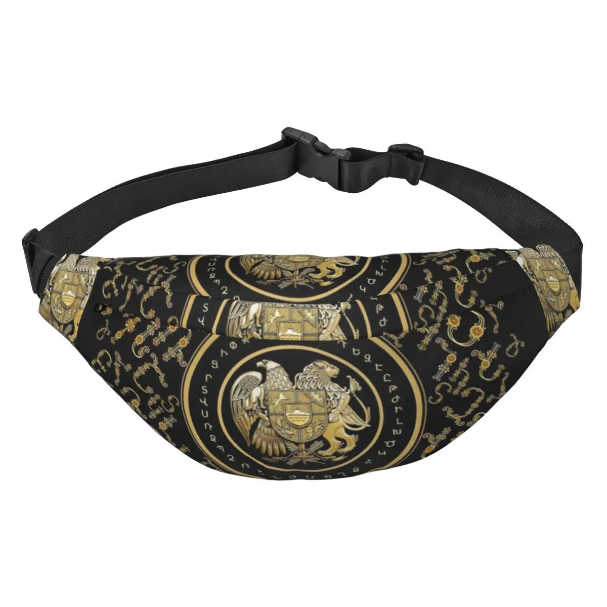 

Armenian Coat Of Arms Fanny Bag Custom Alphabet Sling Crossbody Waist Pack Men Women Travel Hiking Phone Money Pouch