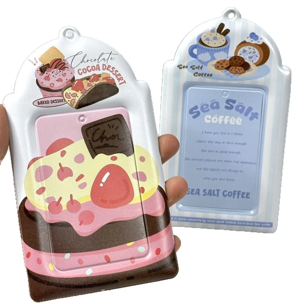 2pcs Cute Cartoon Cake Photocard Holder Polaroid Photo Storage Case Simple 3 Inch Kpop Idol Card Protector image 5