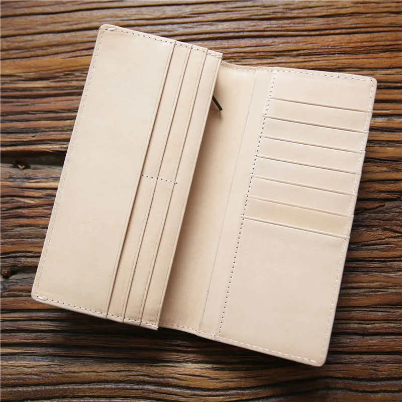 Zency Genuine Leather Long Wallet Cowhide Bag Pouch Multiple Card Slots Holders Coin Purses Unisex