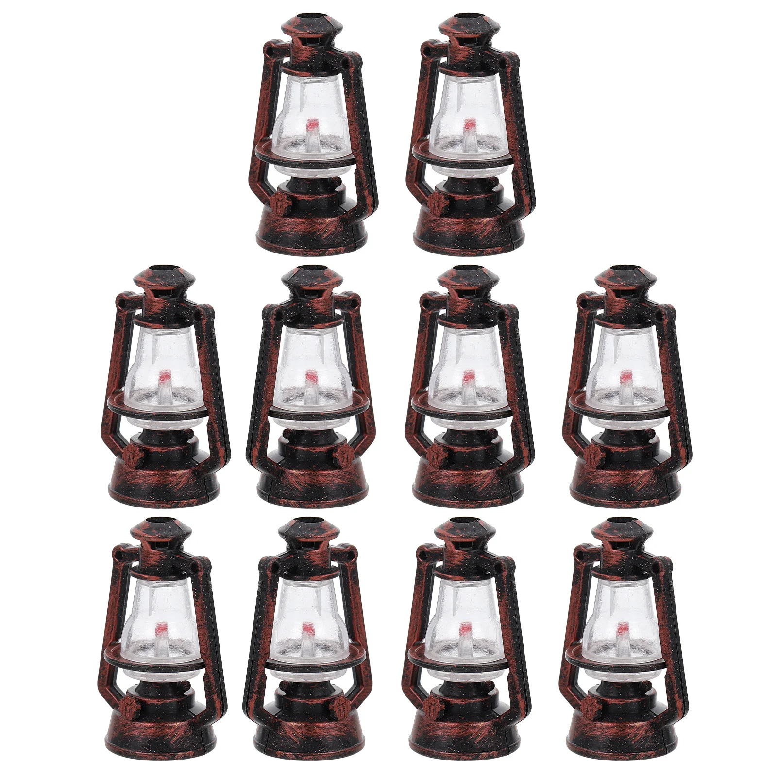 

10pcs Mini Lamp Retro Decor Safe Halloween Xmas Lantern Light Simulation Home Office Portable Lighting