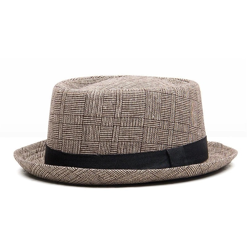 Neue Herbst- und Winterhüte für Herren Britische Retro-Jazzhüte Rundkopf-Hüte mit Kleinem Schirm Klassische Karierte Hüte im Gentleman-Stil für Damen – Detail 10