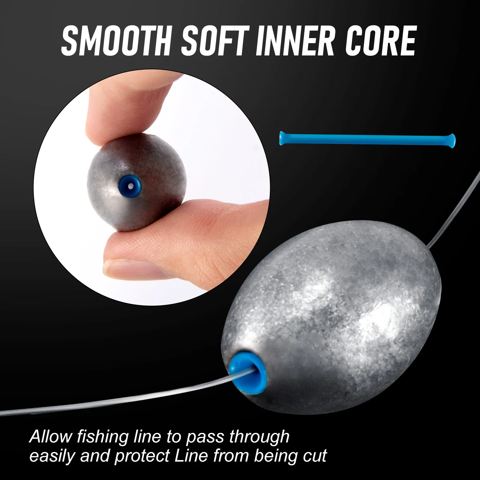 5g-200g Egg Sinkers Fishing Weight,Oval Shape Weights Sinkers,for Surf Fishing Rig Carolina Rigs Texas Rigs Long Casting Catfish