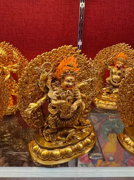 15CM Tibet 6 Arms Mahakala Protector Buddha Copper Statue