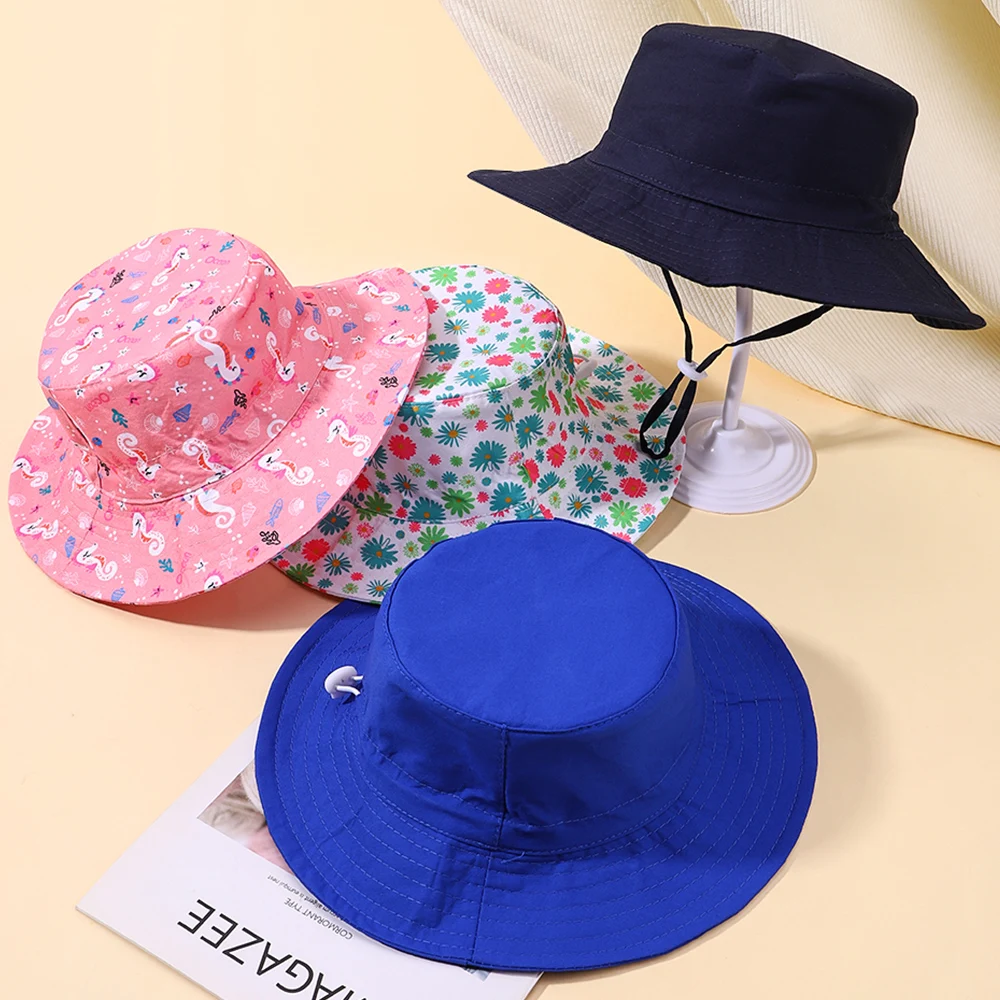 3-8 Years Baby Sun Cap Baby Sun Hat for Girls and Boys Vacation Outdoor Neck Ear Cover Anti UV Kids Beach Caps Bucket Cap Gift