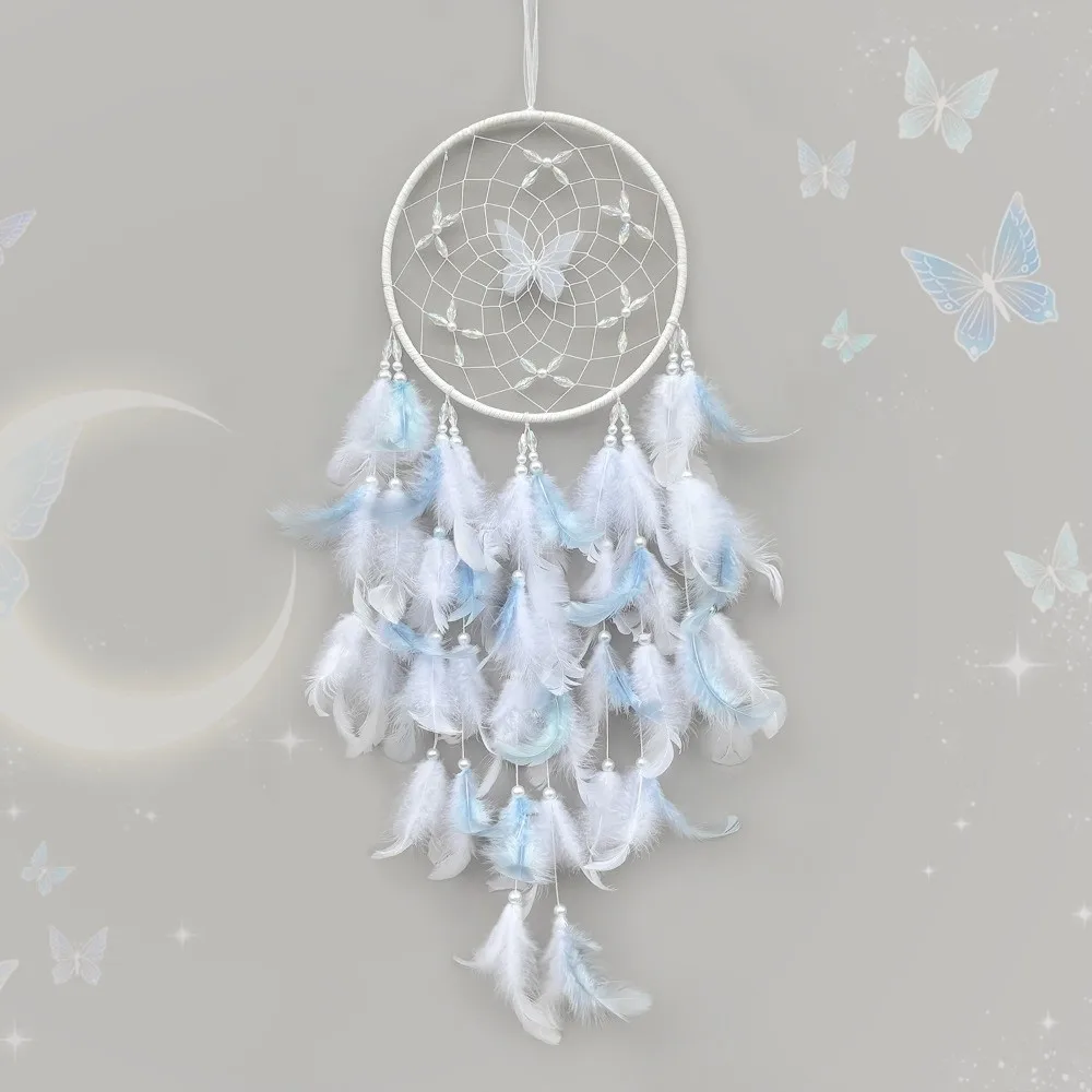 Handmade Butterfly Dream Catcher Home Decoration Wall Hanging Oranments Butterfly Wind Chime Creative Gifts Room Hanging Decor