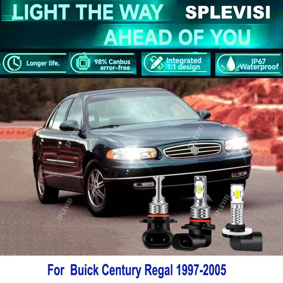 CSP LED Headlight High Low Beam Foglamp Car Lamp For Buick Century Regal 1997 1998 1999 2000 2001 2002 2003 2004 2005