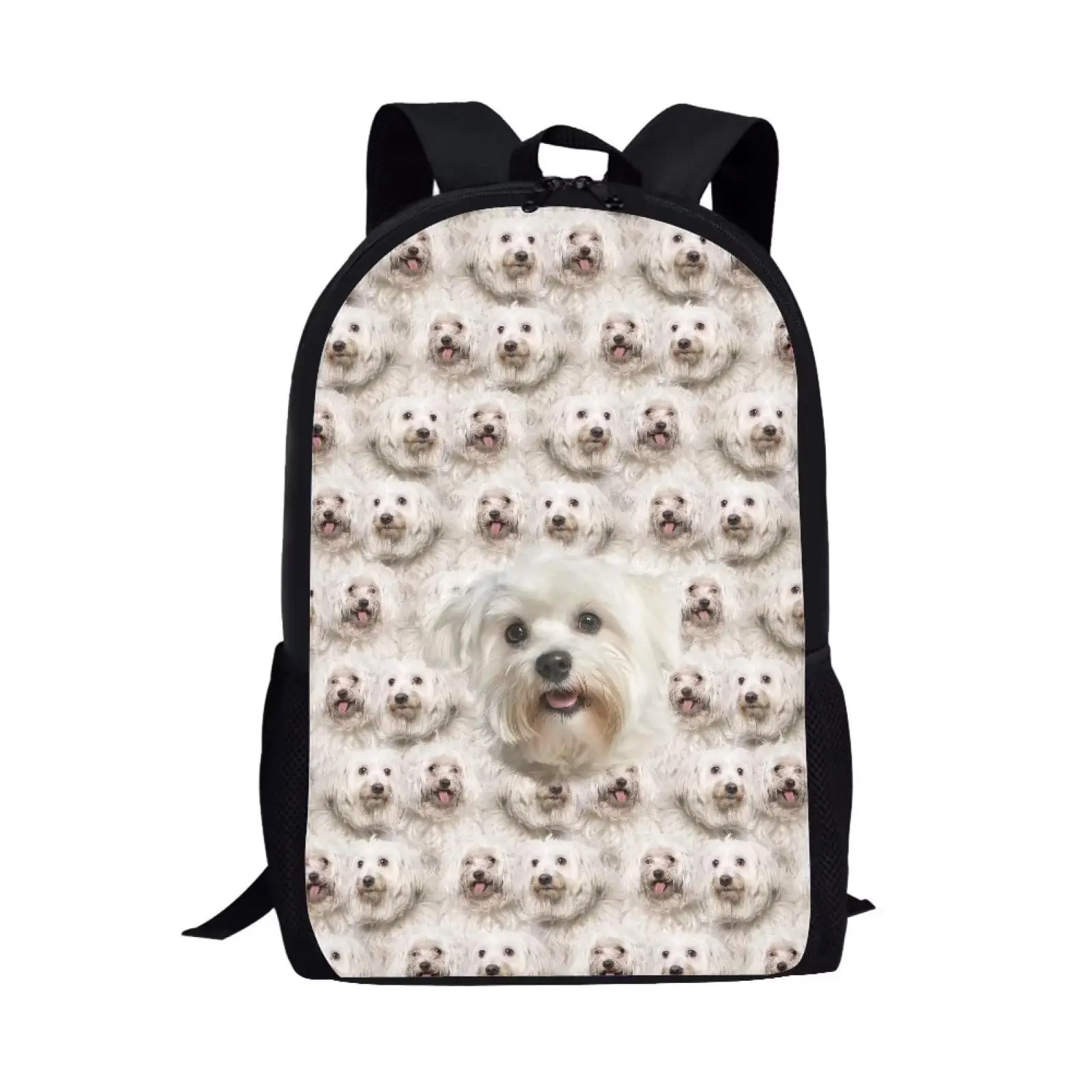 

Cute Terrier Dog Print Animal Backpack Middle School Bag for Boy Girl Rucksack Elementary Preschool Back Packs Satchel 16 Inches