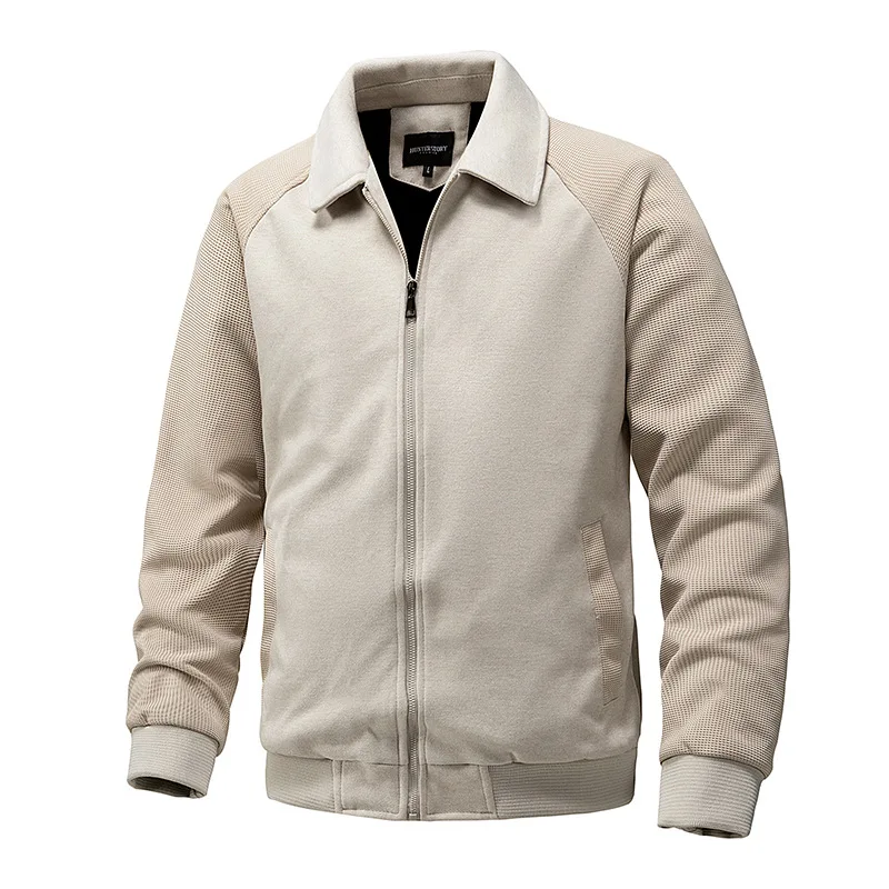 

Spring and Summer Flight Jacket Jacket Knitted Long-sleeved Cardigan Simple Men's Clothing
