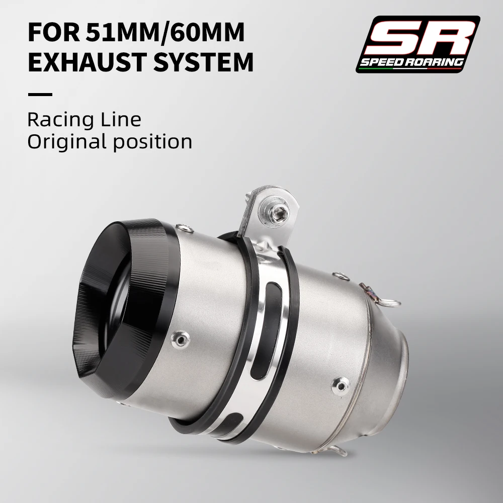 

For Z900 FZ6 RC390 S1000XR 51mm 60mm Caliber Universal Slip On Motorcycle GP Exhaust Carbon Fiber Escape Muffler