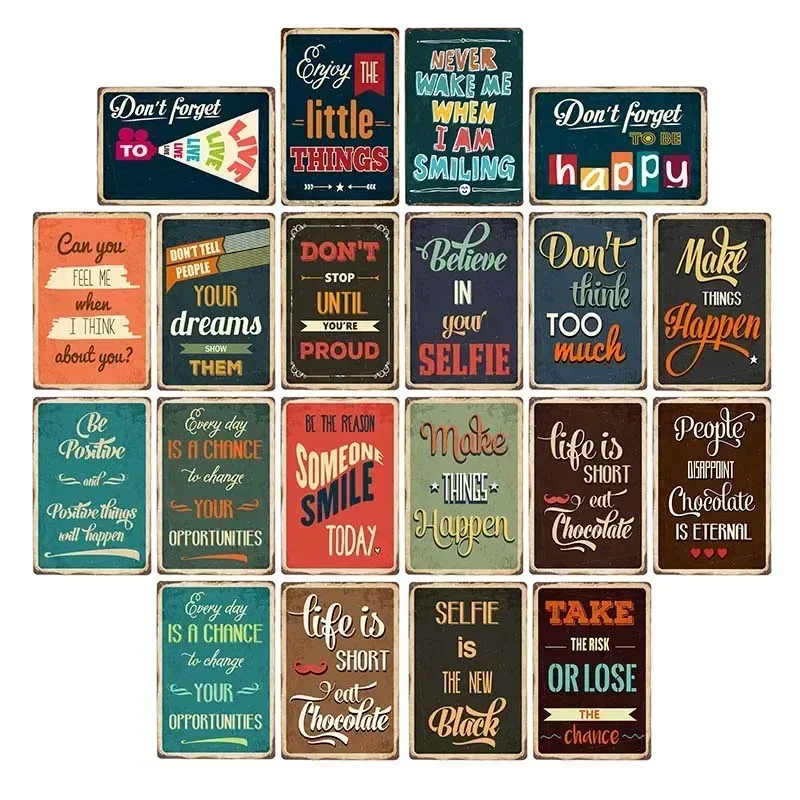 Proverb about Life Retro Metal Sign Bar Wall Decor Family Vintage Plaques Art  20x30 cm 8x12 inch